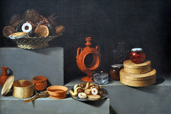 Still Life with Sweets and Pottery